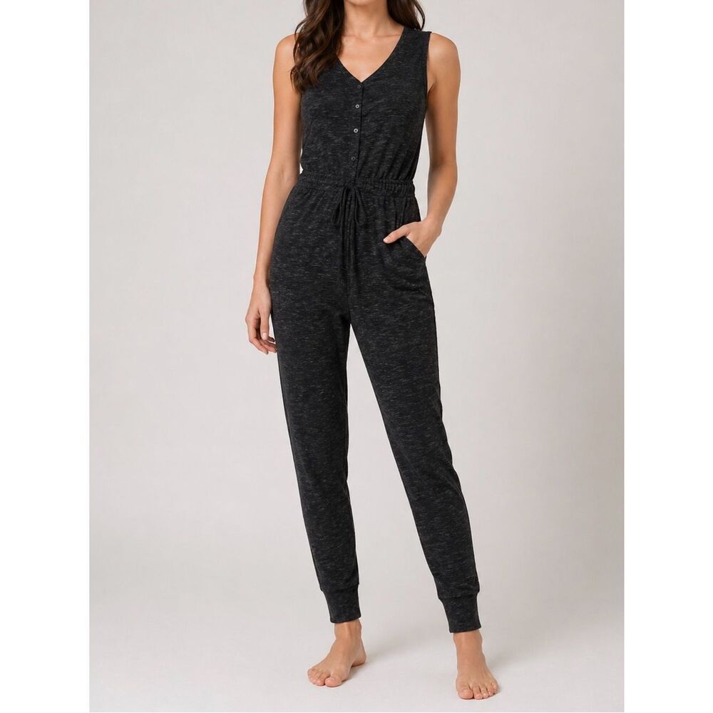 Madewell Sleeveless Button Front Jumpsuit Size Medium Charcoal Gray